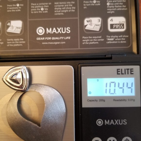 925 Sterling Silver Non Tarnish Open Teardrop Inverted Pear Shape Pendant - Picture 8 of 8